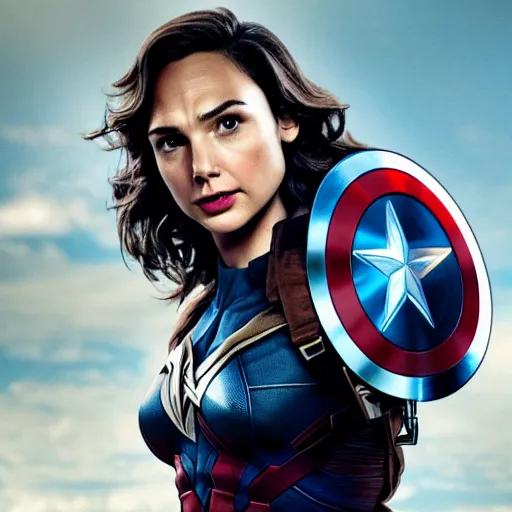 Image similar to gal gadot as captain america