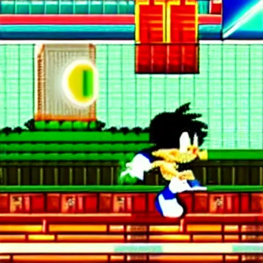 Image similar to sonic fighting with ryu un street fighter video game. pixel art, trending on artstation