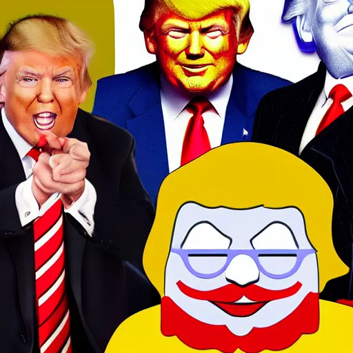 donald trump having a banquett with ronald mcdonald | Stable Diffusion ...