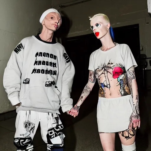Image similar to die antwoord in prison, candid photography