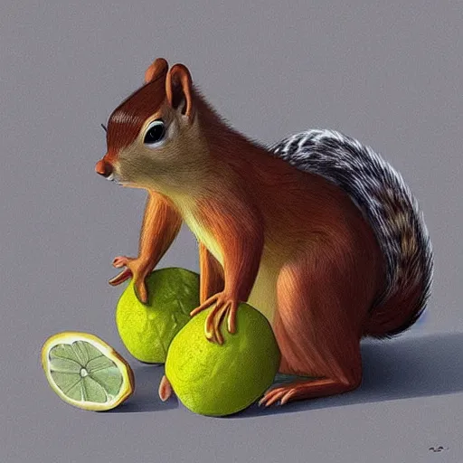 Image similar to “🐿🍸🍋, trending on artstation”