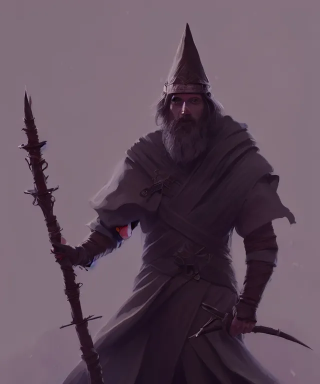 Prompt: cinematic portrait of a wizard in cool outfit holding a magic staff by miranda meeks and greg rutkowski, highly detailed, perfect features, dark, mysterious, digital art, sharp focus, illustration, concept art, trending on artstation