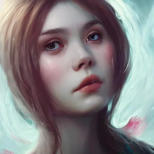 Image similar to a beautiful enchanter by wlop, dream, magical, closeup headshot, 8 k, high detailed, ultra - realistic painting, trending on artstation.