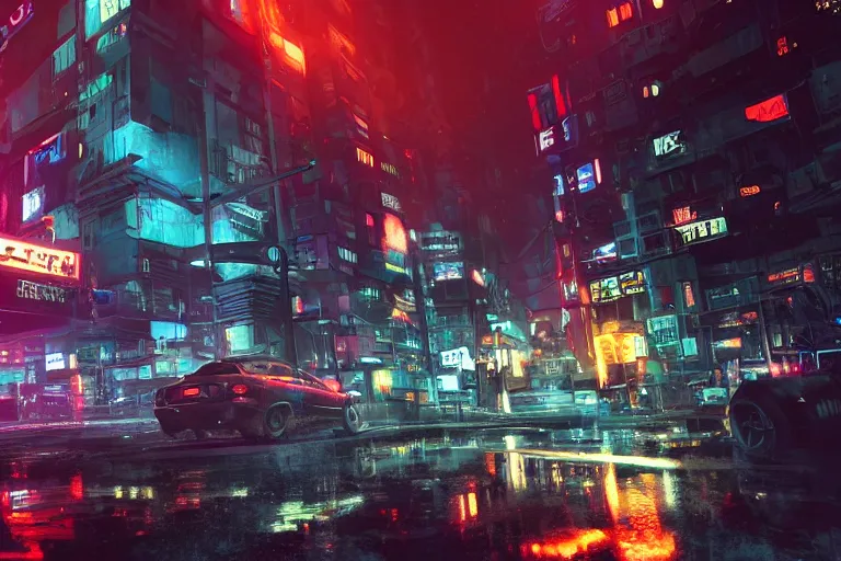 Image similar to cyber town district by liam wong dramatic lighting, cinematic establishing shot, extremely high detail, photorealistic, cinematic lighting