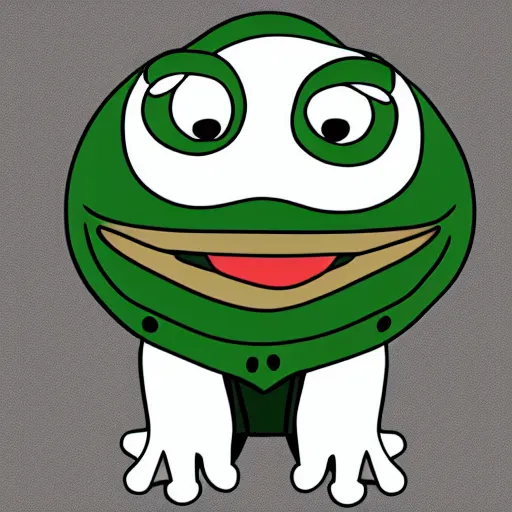 Image similar to pepe the frog head from 4chan on the body of a cartoon dog wearing a leather jacket and jeans