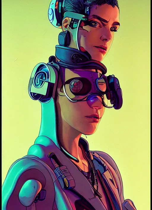 Image similar to cyberpunk surgeon. portrait by mœbius and will eisner and gil elvgren and pixar. realistic proportions. cyberpunk 2 0 7 7, apex, blade runner 2 0 4 9 concept art. cel shading. attractive face. thick lines.