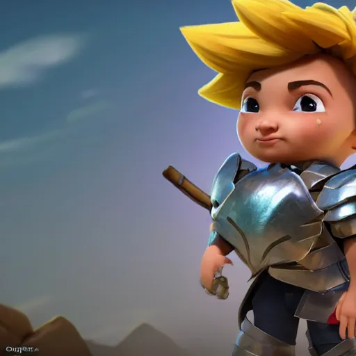 Prompt: a beautiful little boy of random ethnicity with a beautiful and detailed with blond and black hair with armor, rendered as an unreal engine 5 video game, cinema 4 d, octane render, detailed, brawl stars, cinematographic, artstation greg rutkowski, full colors hd