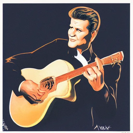 Prompt: chris isaak portrait by tex avery, album cover, detailed