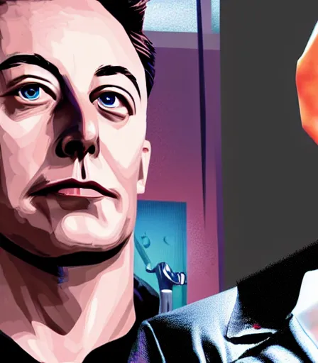 Image similar to portrait of elon musk as a robot chicken character, intense, high quality, high detail