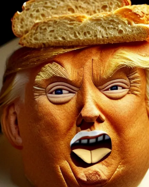 Image similar to donald trump made out of bread