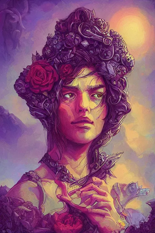 Prompt: portrait of jewel 🌹 beastmaster in the style of Rob Lefield and Dan Mumford , trending on artstation, digital art,surrealism ,macro,blueprint ,vaporwave ,