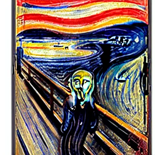 Prompt: a corrupted version of the scream by edvard munch