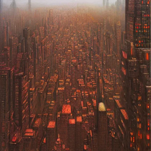 Image similar to highly detailed cyberpunk new york city, high definition beksinski painting