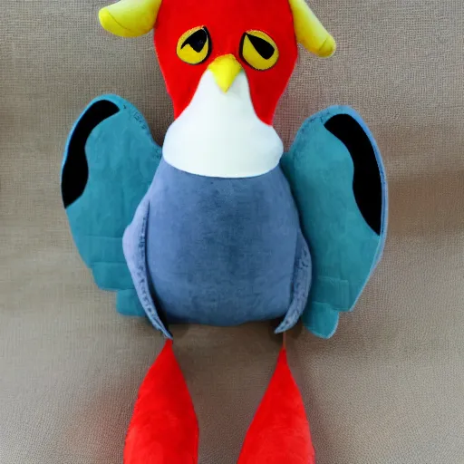 Image similar to a cute gryphon seagull plush doll