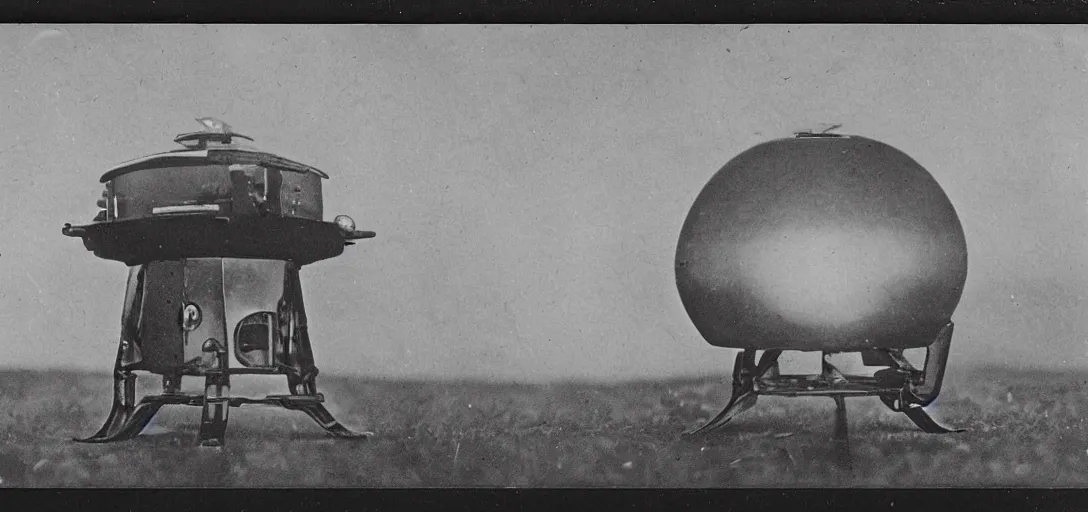 Prompt: ufo, 1910 top-down polaroid photography