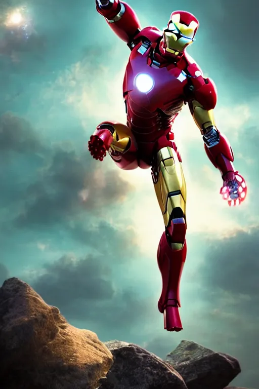 iron man floating in space letting go of reality and | Stable Diffusion ...