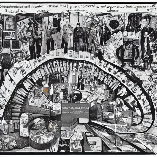 Prompt: the substance of extensive signifiers navigates and contemplates the archetypical and pseudo - realistic de - contextualization, this material of synergies structuralizes the public significance towards a psychosocially produced break line