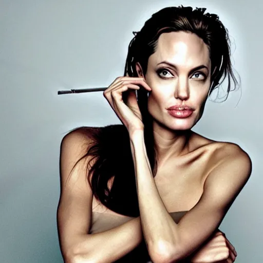 Image similar to angelina jolie portrait photo by martin schoeller