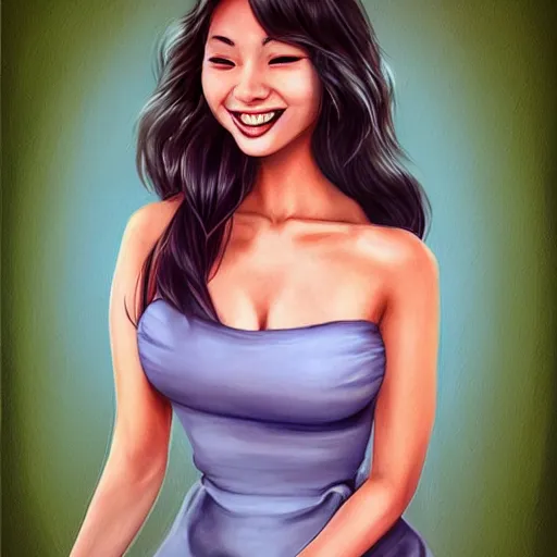 Prompt: woman wearing a sundress smiling, by artgerm