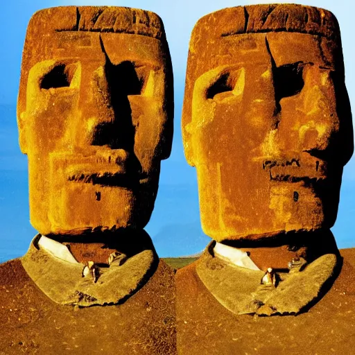 Catchy rap album cover featuring easter island statue with sunglasses