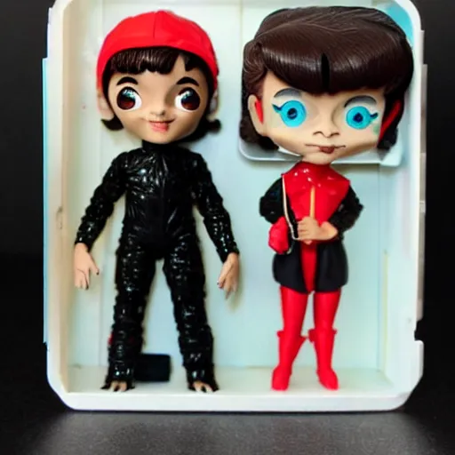 Image similar to audrey hepburn cos play bear outfit, stop motion vinyl action figure, plastic, toy, butcher billy style