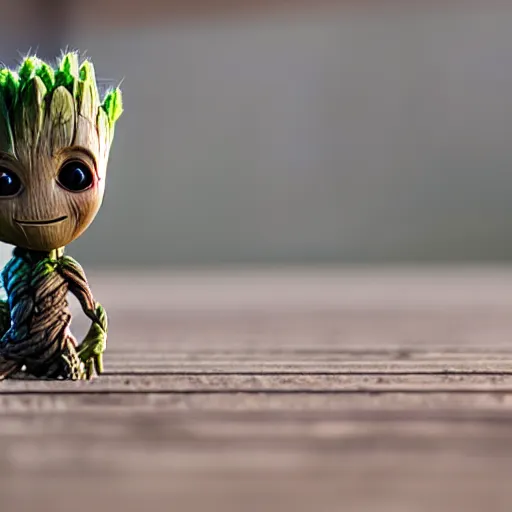 Prompt: baby groot getting bigger, meaner and transforming into hulk, dc universe, bokeh, high quality dof