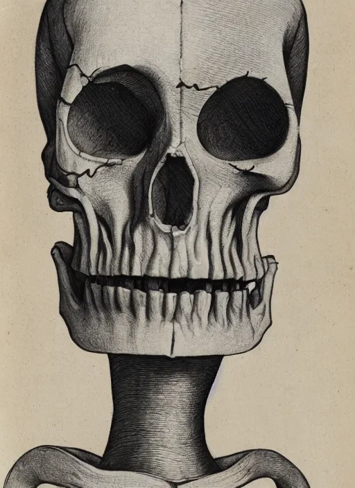 Image similar to A skeletally thin bodied man with long and thin hands and a chalk-white skull-like face with snake-like slits for nostrils, red eyes and cat-like slits for pupils