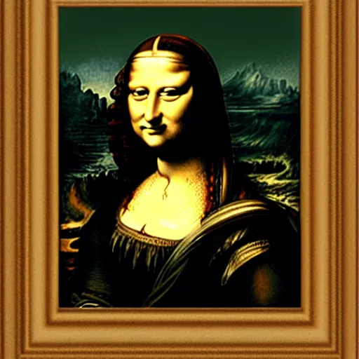 Image similar to monalisa in the style of Gustave Doré