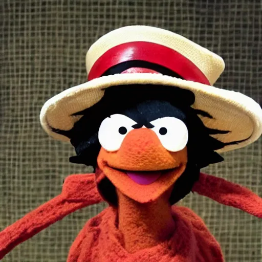 Image similar to luffy in the Muppet show, strawhat