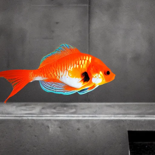 Image similar to brutalist goldfish aquarium, photography