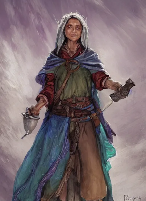 Image similar to female poor beggar on the streets unclean, ultra detailed fantasy, dndbeyond, bright, colourful, realistic, dnd character portrait, full body, pathfinder, pinterest, art by ralph horsley, dnd, rpg, lotr game design fanart by concept art, behance hd, artstation, deviantart, hdr render in unreal engine 5