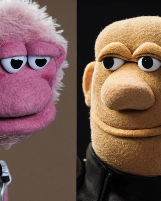 Image similar to hank schrader as a muppet. highly detailed felt. hyper real photo. 4 k.