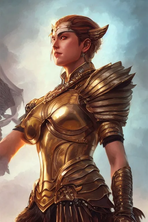 Image similar to amazon valkyrie athena, d & d, fantasy, portrait, highly detailed, headshot, digital painting, trending on artstation, concept art, sharp focus, illustration, art by artgerm and greg rutkowski and magali villeneuve