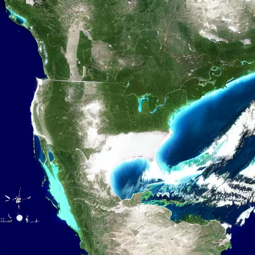 Image similar to a sattelite image of Florida drifting away from America,