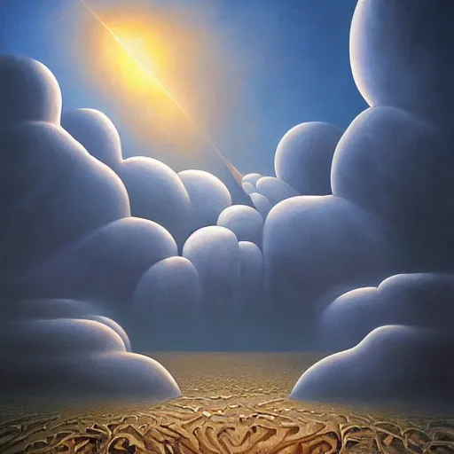 Image similar to visions of xanadu by vladimir kush, oil on canvas