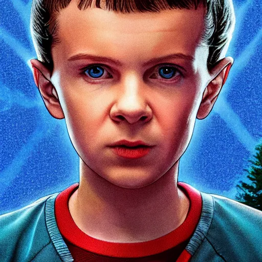 Prompt: Eleven from Stranger Things Season 3
