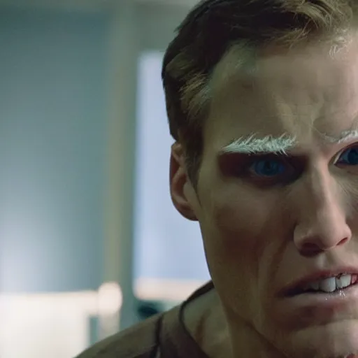 Image similar to Live Action Still of Jerma in SAW II, real life, hyperrealistic, ultra realistic, realistic, highly detailed, epic, HD quality, 8k resolution, body and headshot, film still