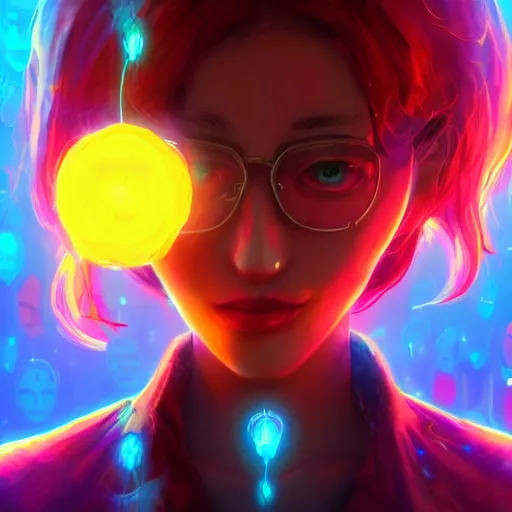 Image similar to skill magic geek inside matrix deepdream radiating a glowing aura stuff loot legends stylized digital illustration video game icon artstation lois van baarle, ilya kuvshinov, rossdraws,