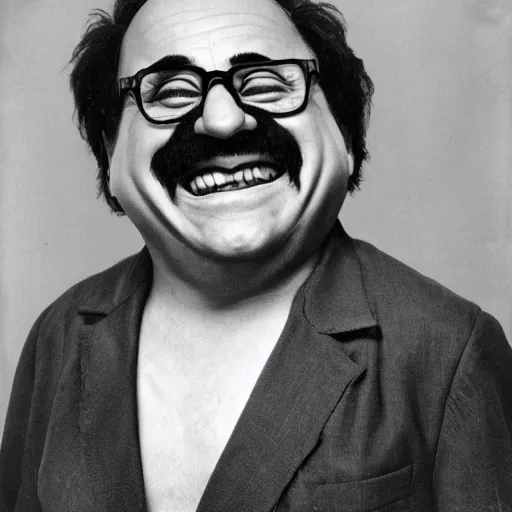 Image similar to human strawbarry with danny devito face