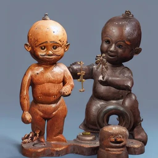 Image similar to omanko sculpture toy on display