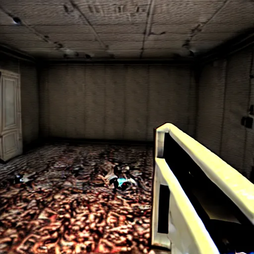 Image similar to Dreamcast Survival Horror game. screenshot. 3d game. 3rd person game. spooky atmosphere.