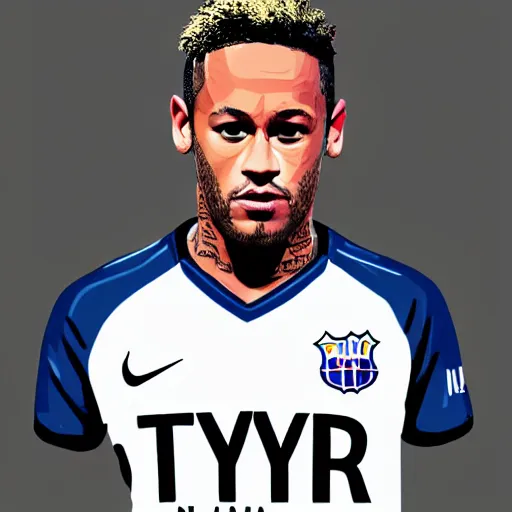 Prompt: Neymar Jr in the style of a GTA V loading screen, illustrated by Stephen Bliss, trending on artstation