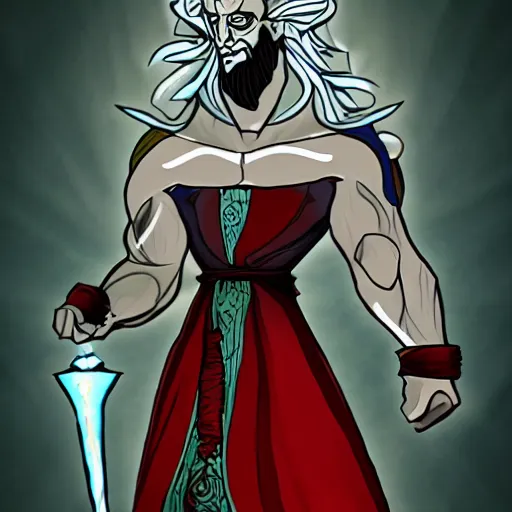 Prompt: god, in the style of the game hades stylized