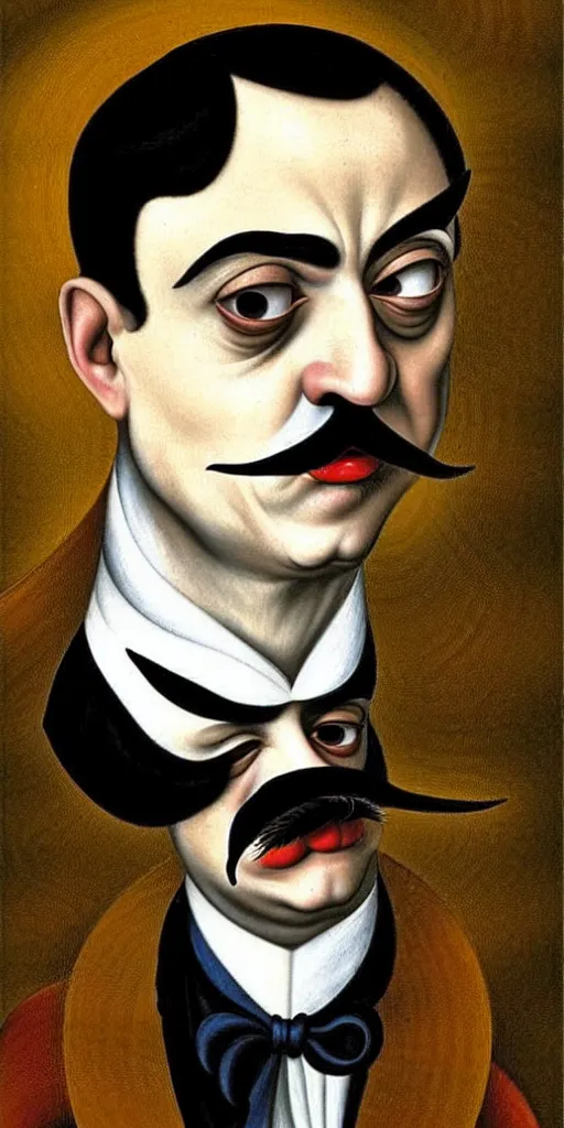 a renaissance painting of gomez addams as pepe le pew, | Stable Diffusion