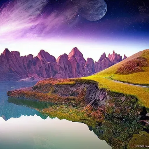 Image similar to beautiful natural landscape from planet earth 2