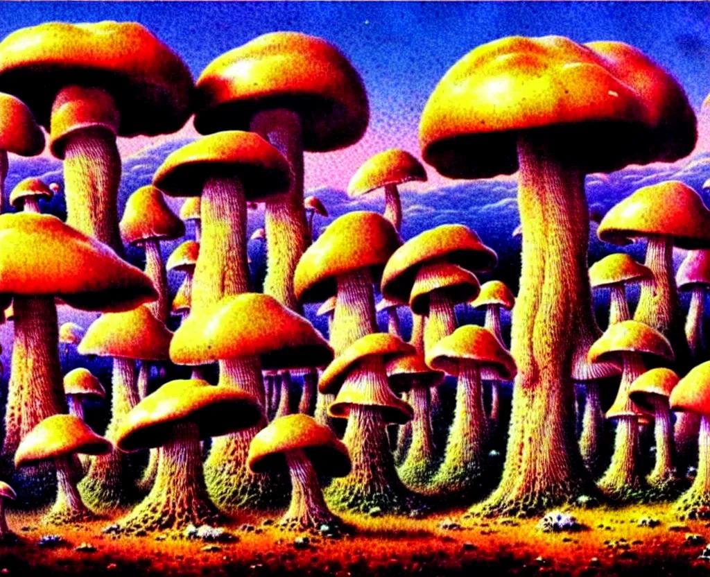 Image similar to amazing mushroom landscape by bruce pennington,