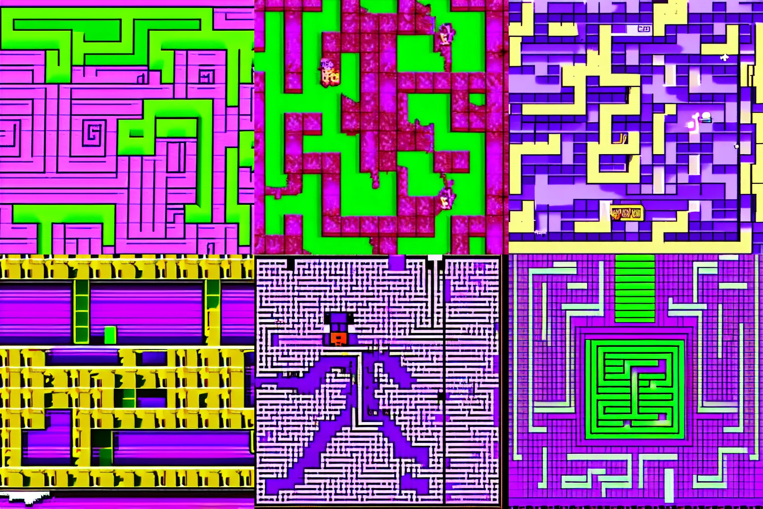Image similar to purple glitchy maze 8bit video game