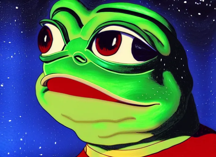 a disney film still of pepe the frog as a star trek | Stable Diffusion ...