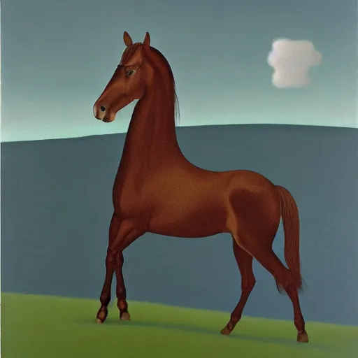 Prompt: a portrait of a 🐴 in a scenic environment by gertrude abercrombie