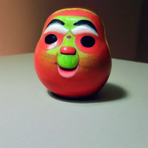 Image similar to photo of a daruma doll that looks like shrek